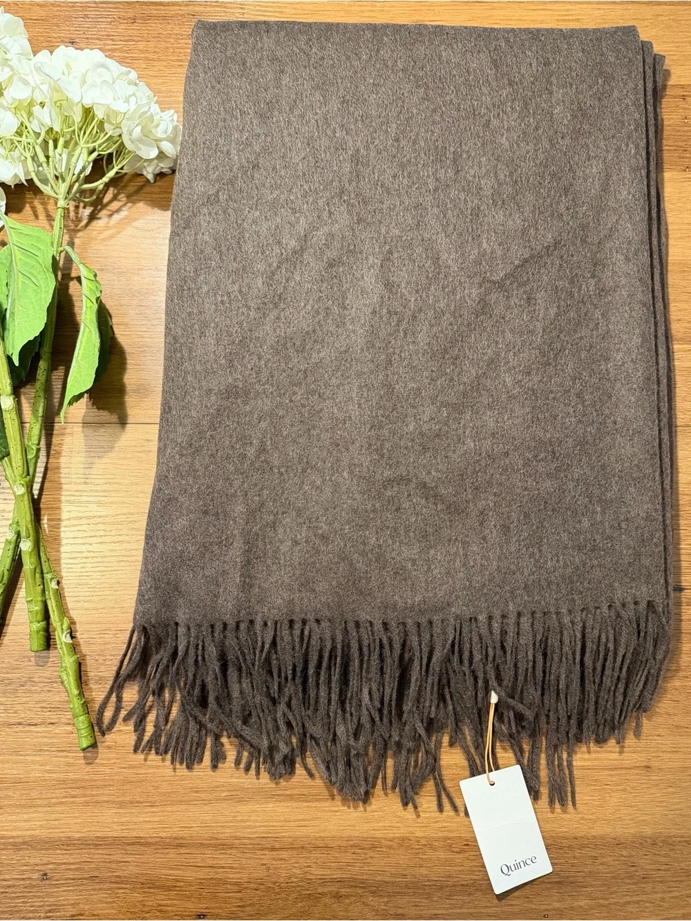 Quince Mongolian Cashmere Throw - Heather Truffle Brown - 60x80